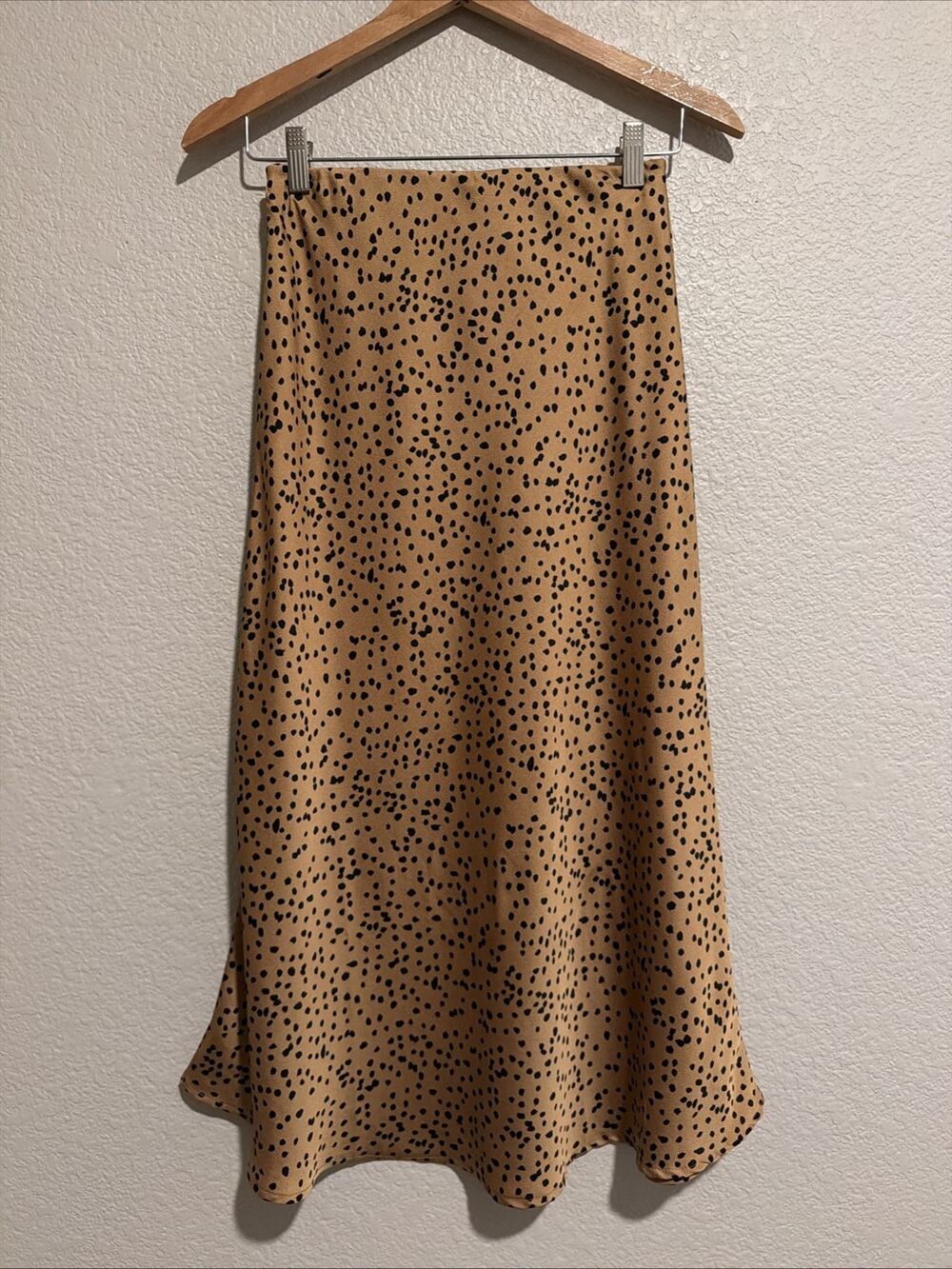 Hudson Gray Midi Slip Skirt Luxury Career Pull On Animal Print Minimalist Sz S